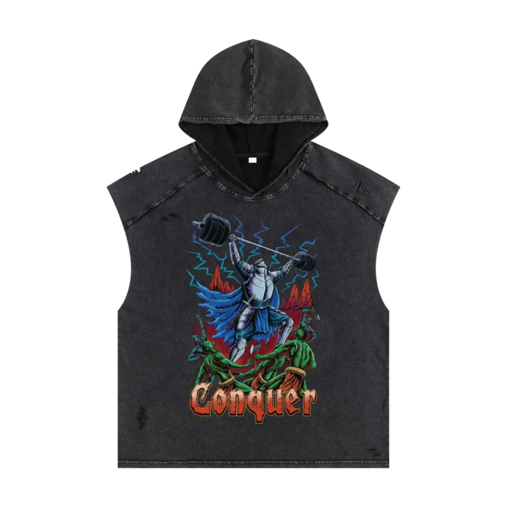 CONQUER CUTOFF HOODIE