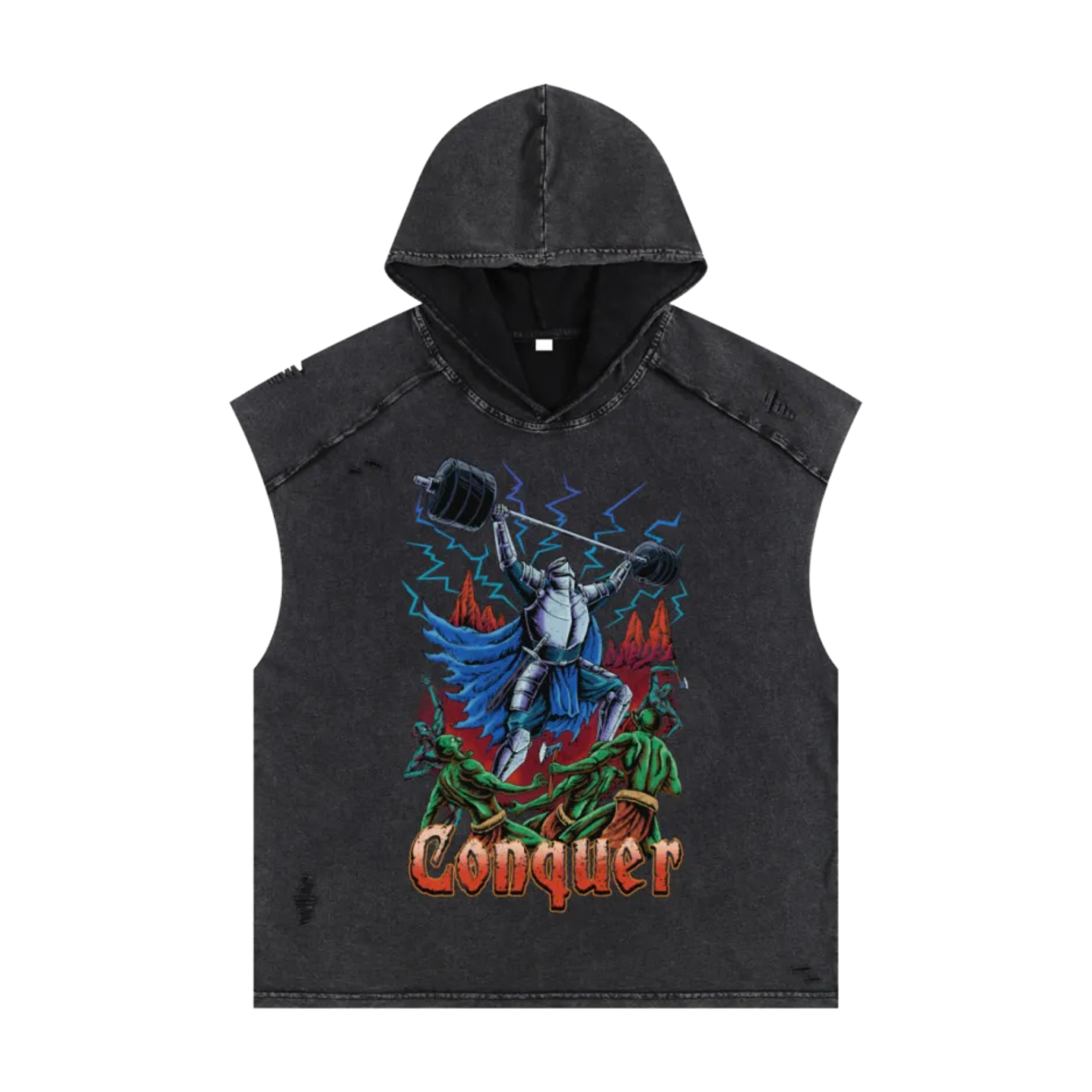 CONQUER CUTOFF HOODIE